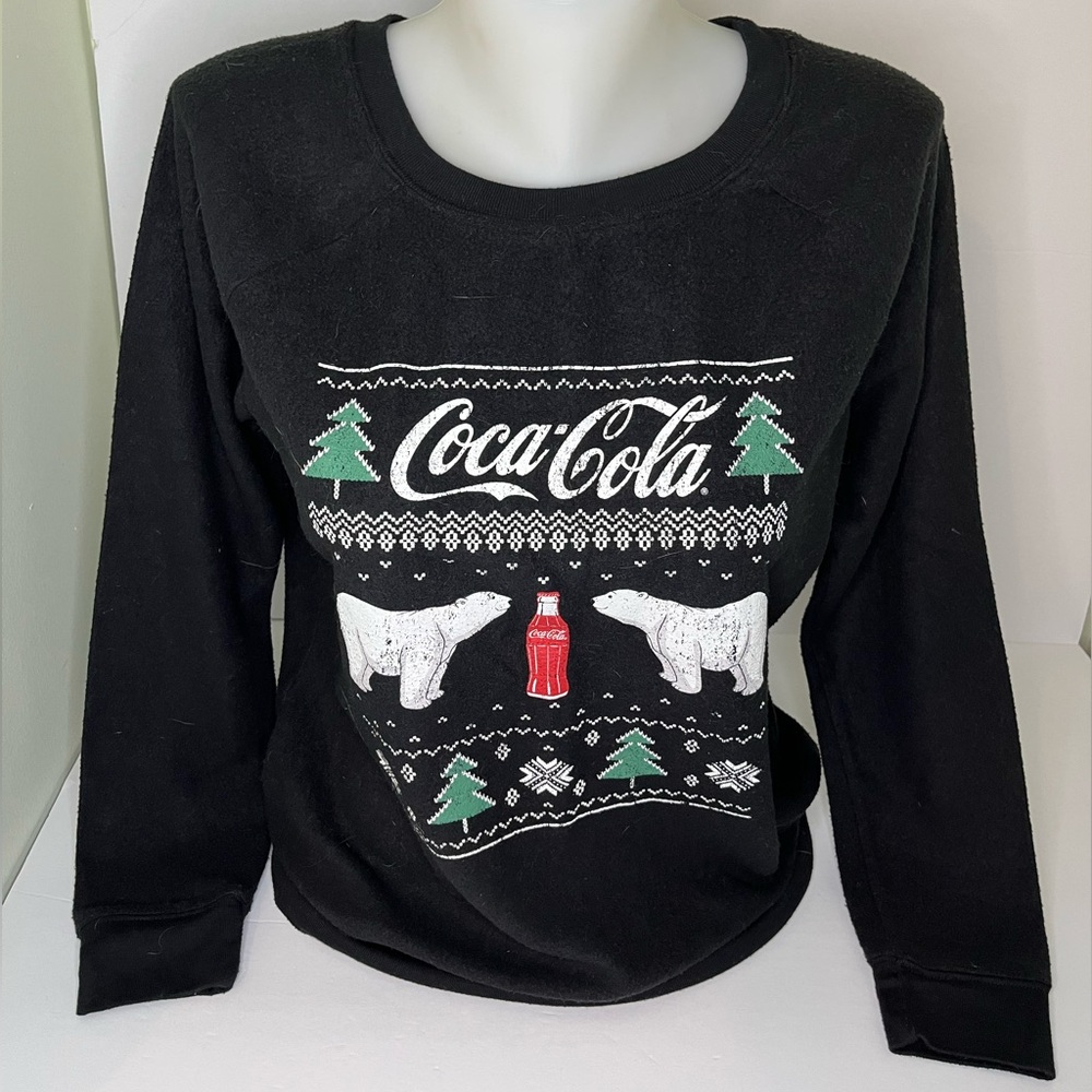 Coca Cola Women's Black Holiday Sweatshirt